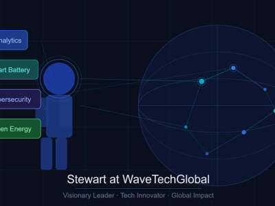 Stewart at WaveTechGlobal – tech leader driving AI, smart battery, cybersecurity, and green energy innovation