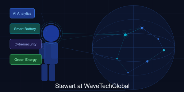 Stewart at WaveTechGlobal – tech leader driving AI, smart battery, cybersecurity, and green energy innovation